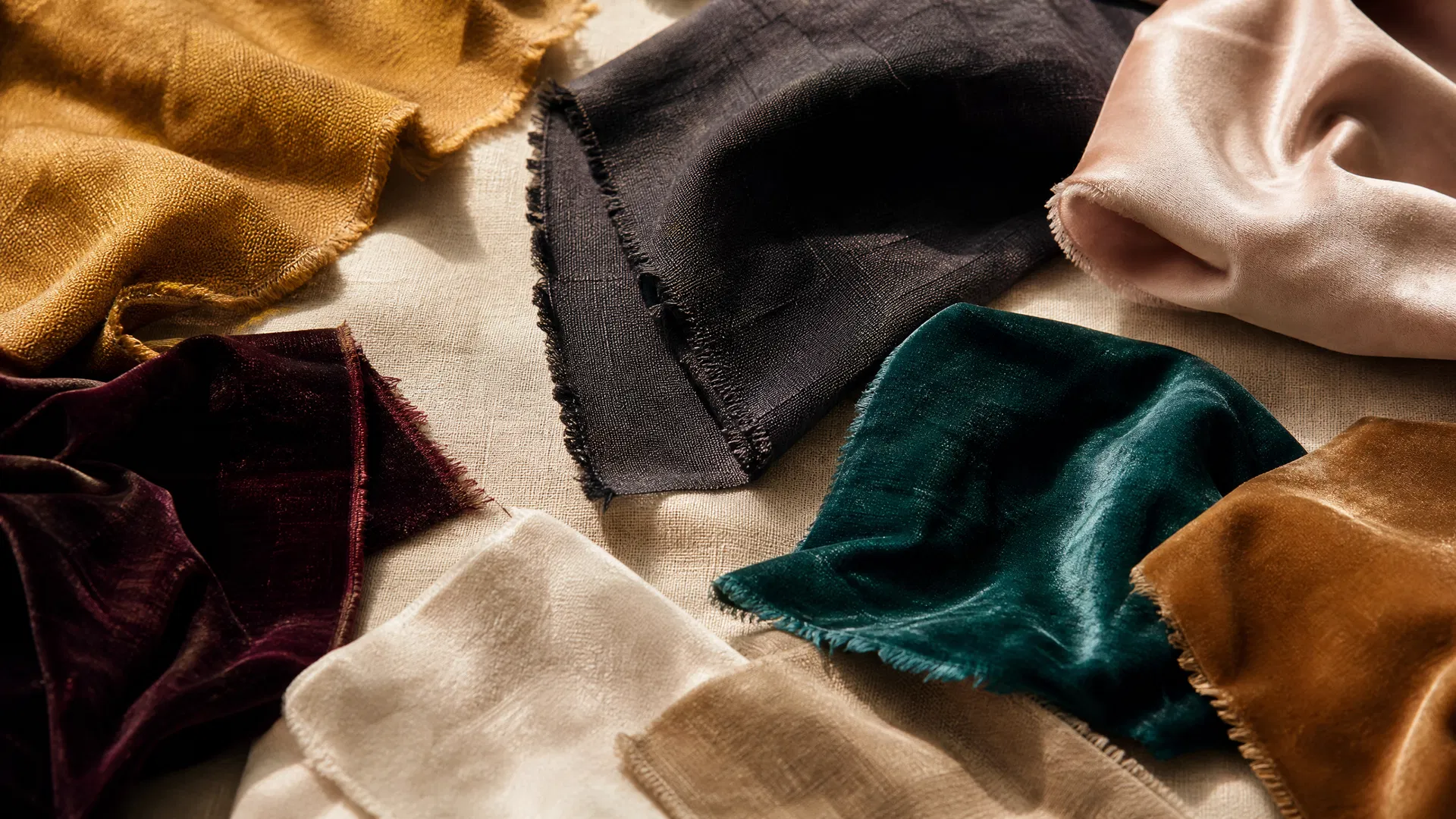 Fabric swatches in seasonal colours — your season
