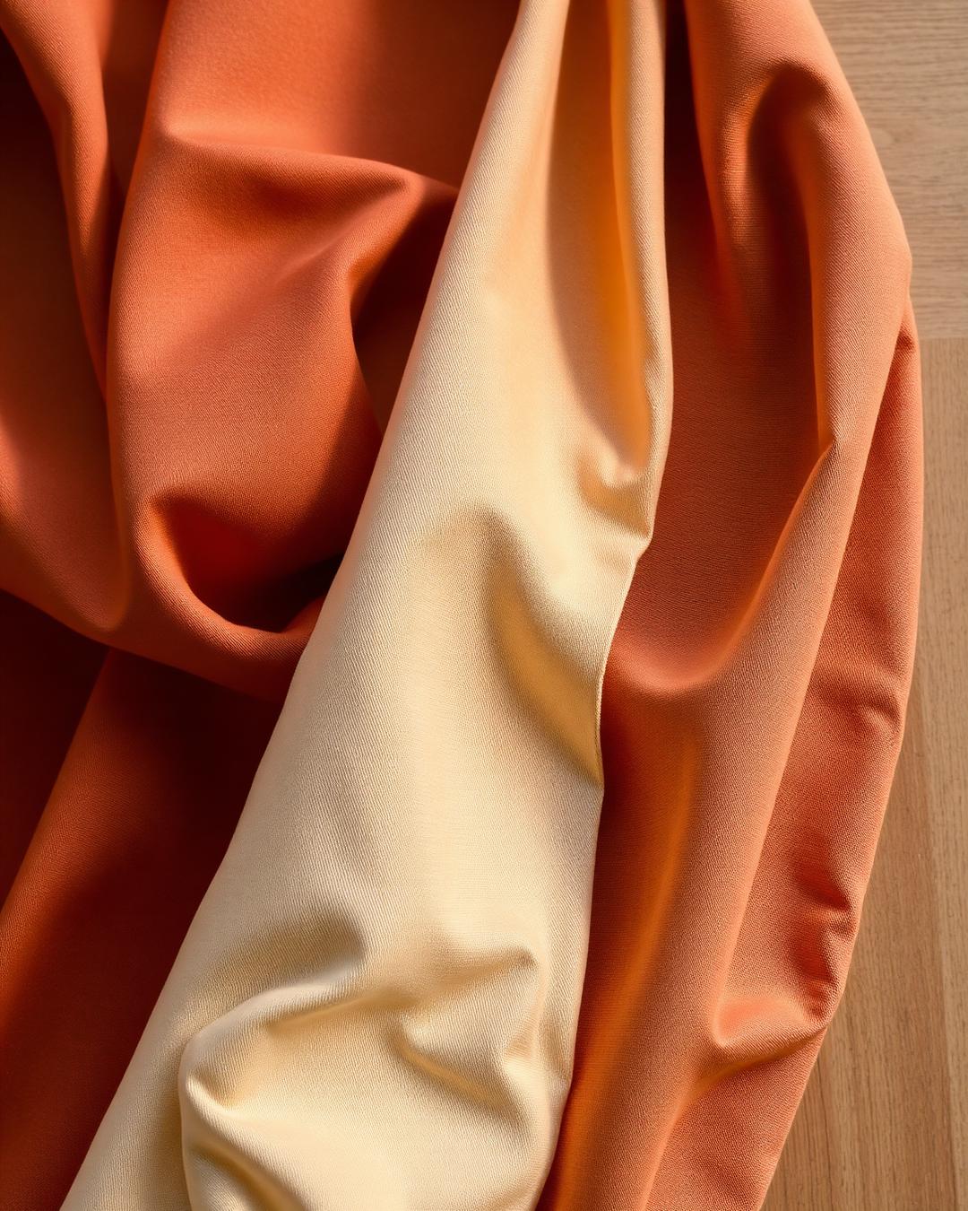 Fabric swatches in seasonal colours — the draping method