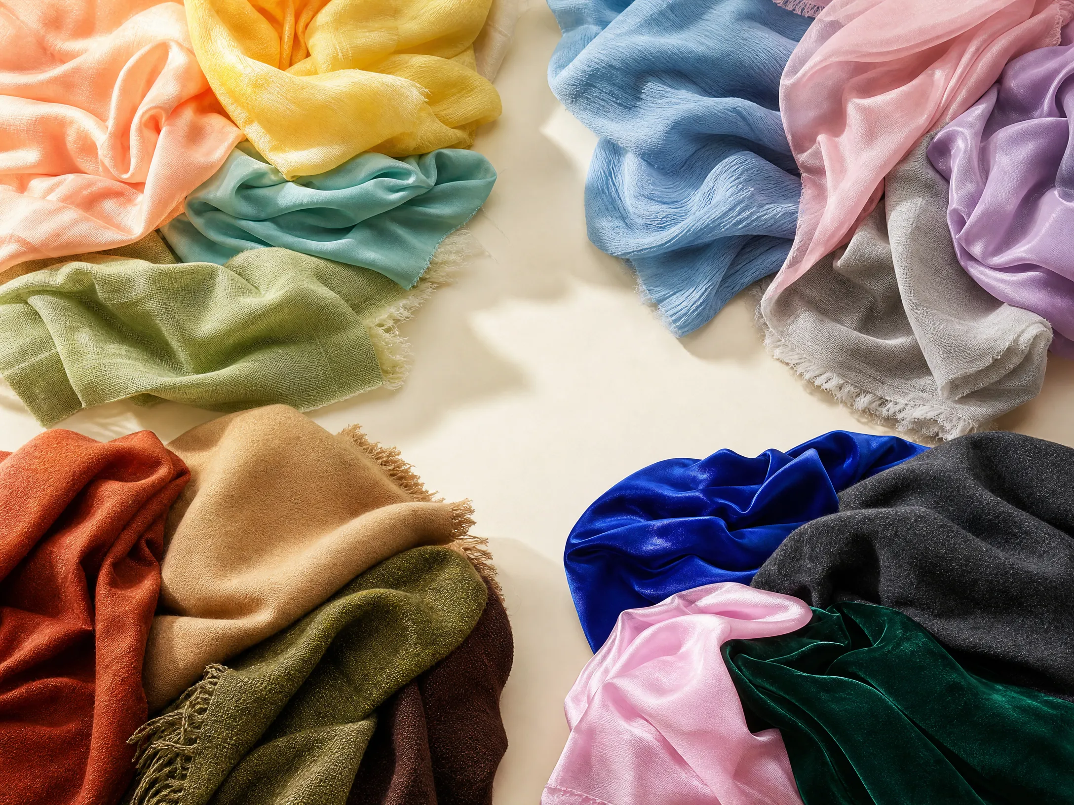 The four season families: Spring, Summer, Autumn, Winter — each with representative palette swatches