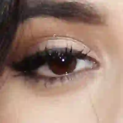 Camila Cabello's eyes — rich warm brown with golden-amber depth