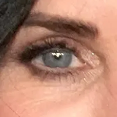 Courteney Cox's eyes — cool dark brown, clear True Winter quality
