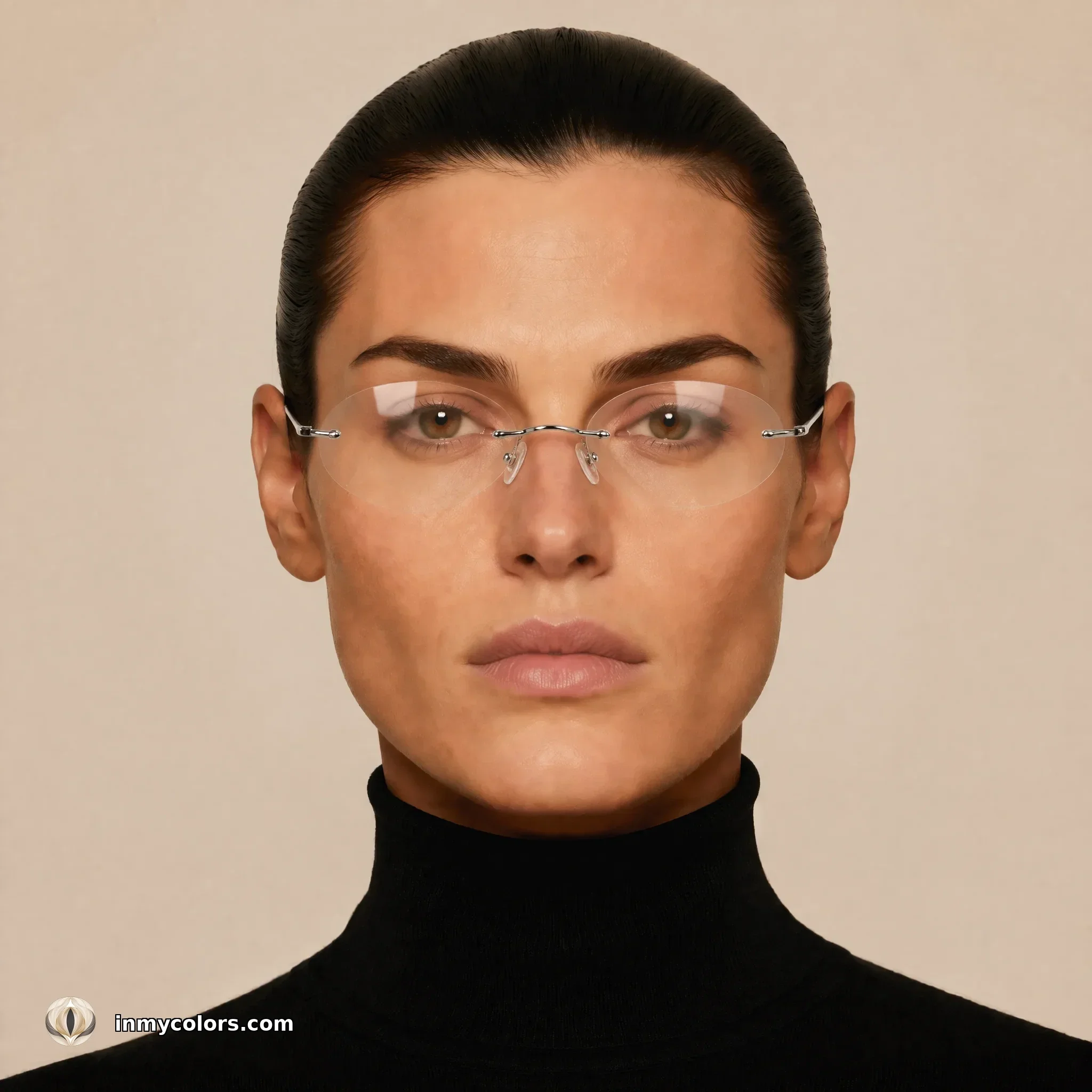Square face shape wearing rimless frames — recommended choice