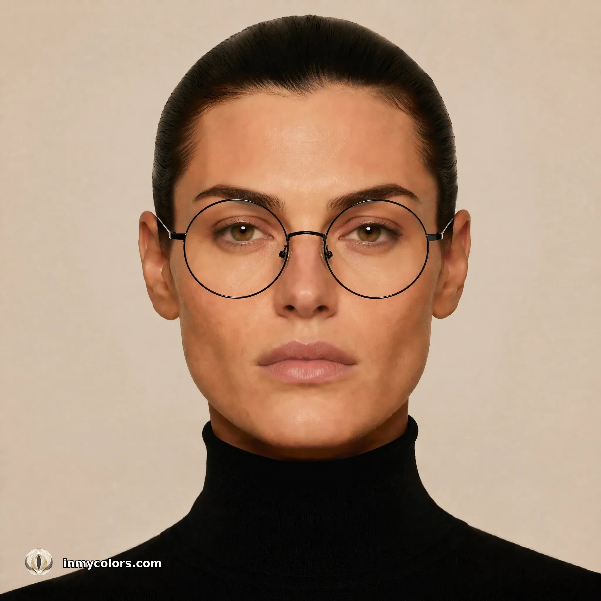 Square face shape wearing round frames — recommended choice