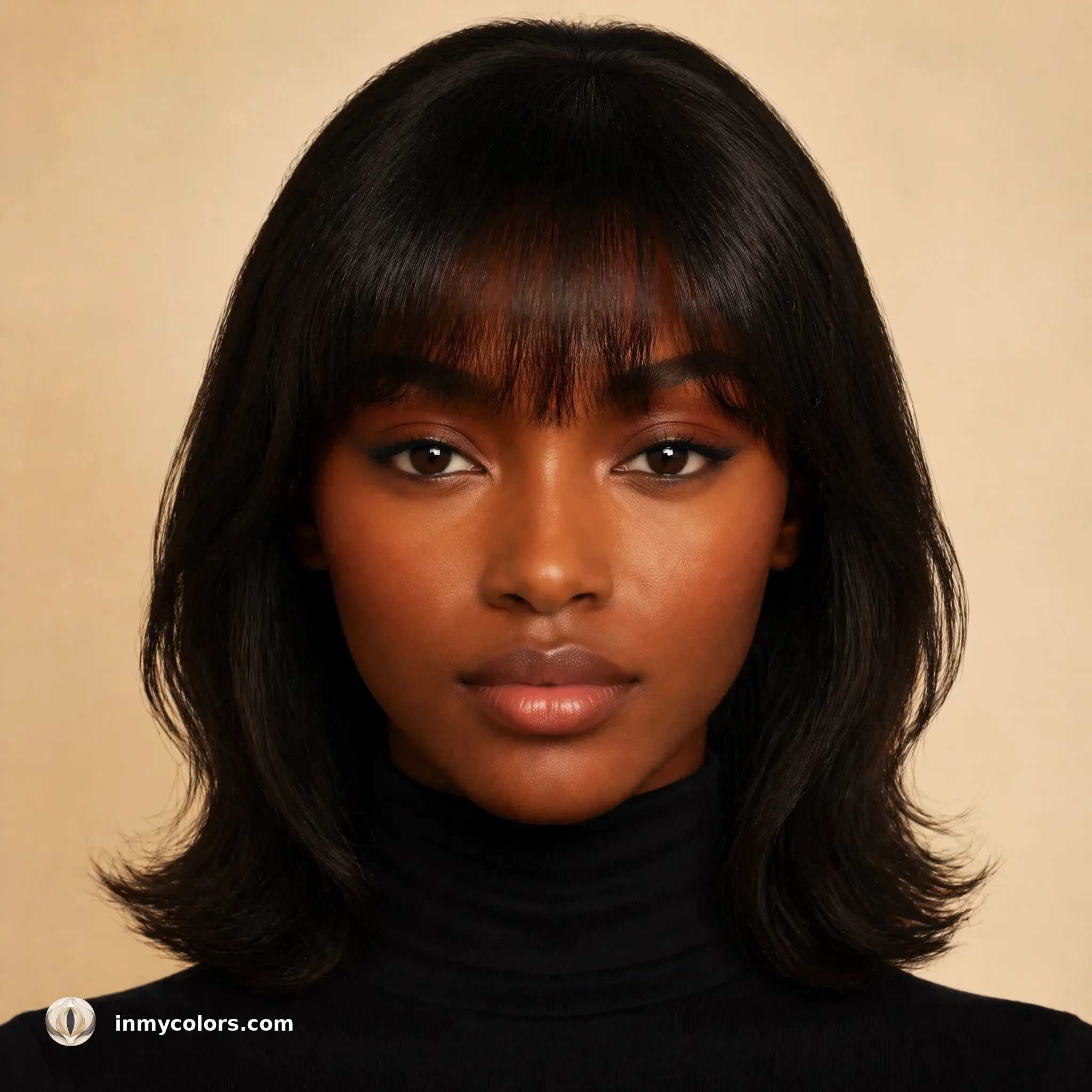 Inverted triangle face shape with recommended hairstyle shown — volume at jaw and neck level, flat at crown