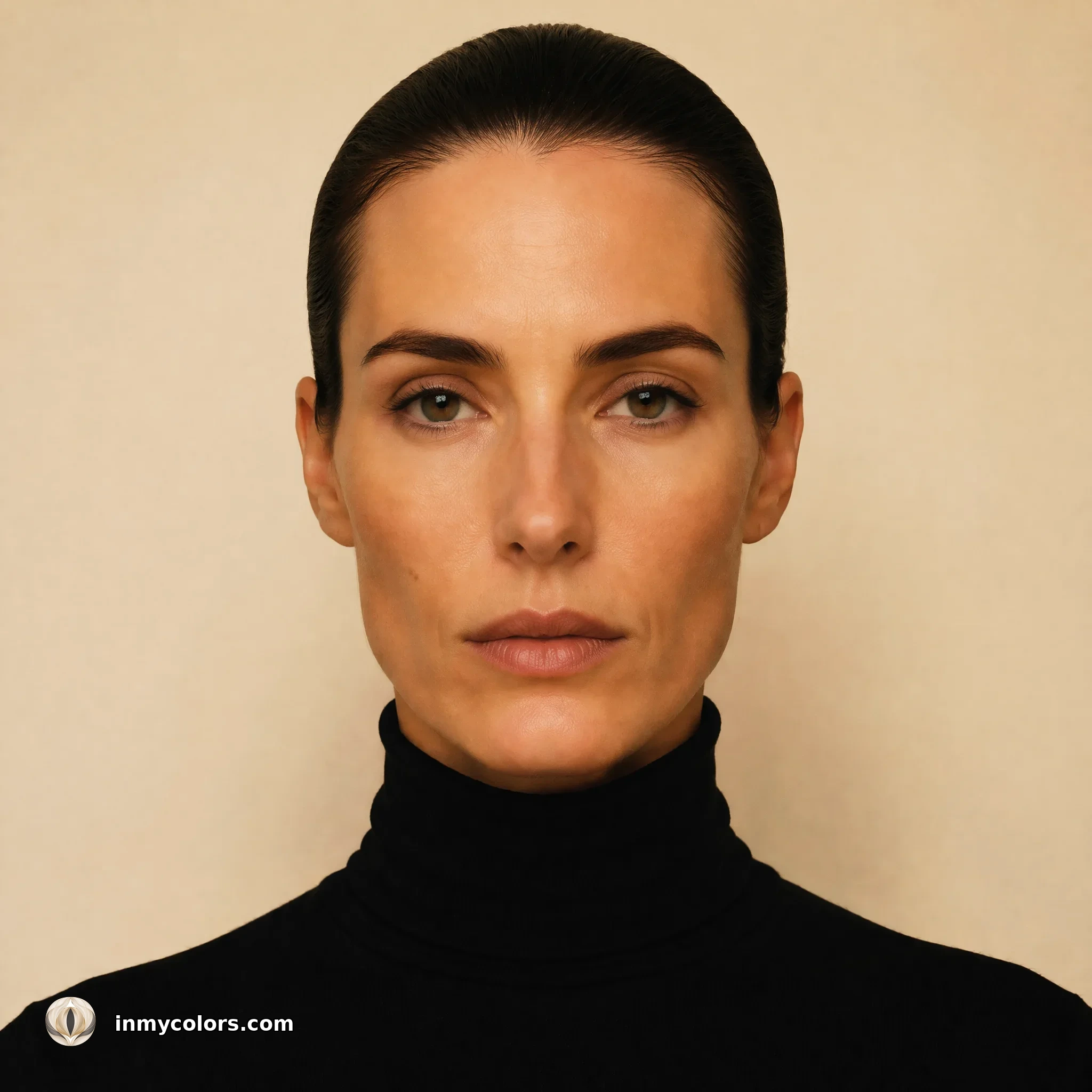 Rectangular face shape with hairstyle to avoid shown — very long straight style with no side volume