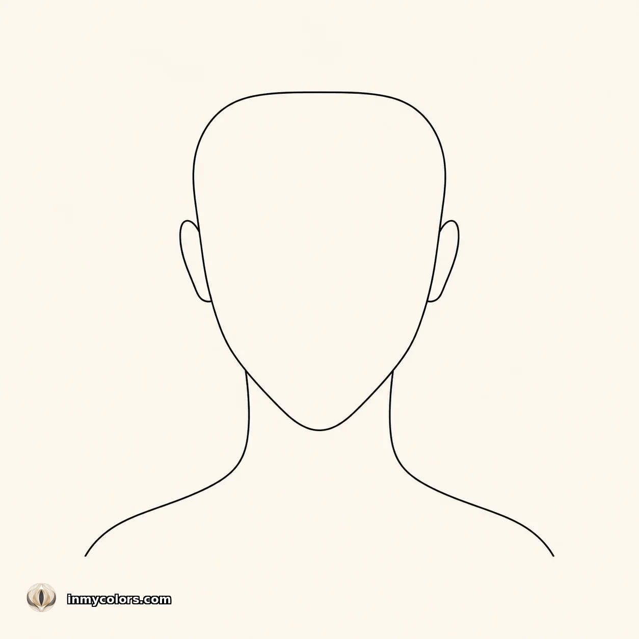 Diagram illustrating the proportions of a inverted triangle face shape