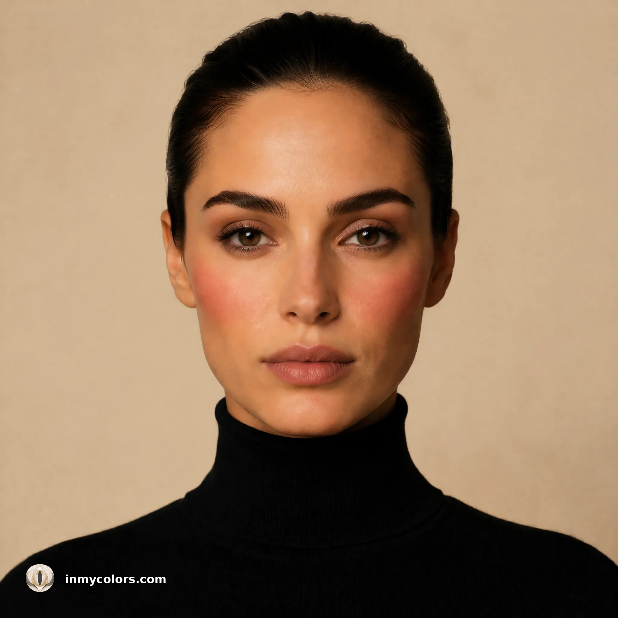 Oval face shape with correct blusher placement shown