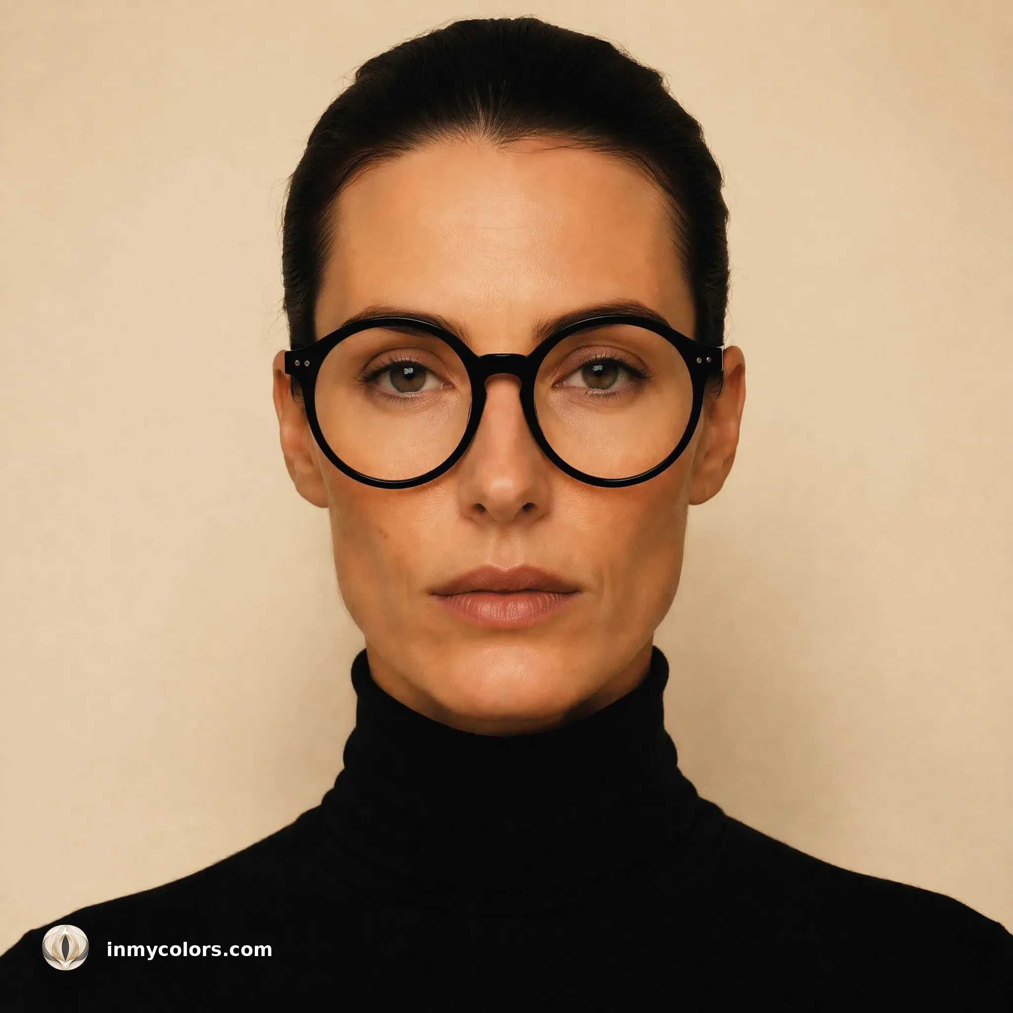 Rectangular face shape wearing round frames — recommended choice