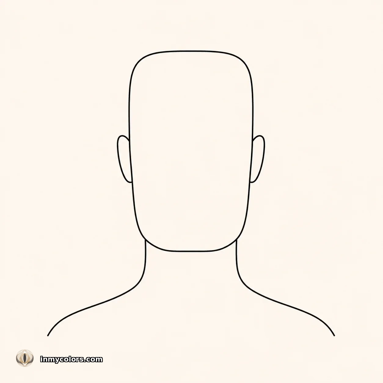 Diagram illustrating the proportions of a rectangular face shape