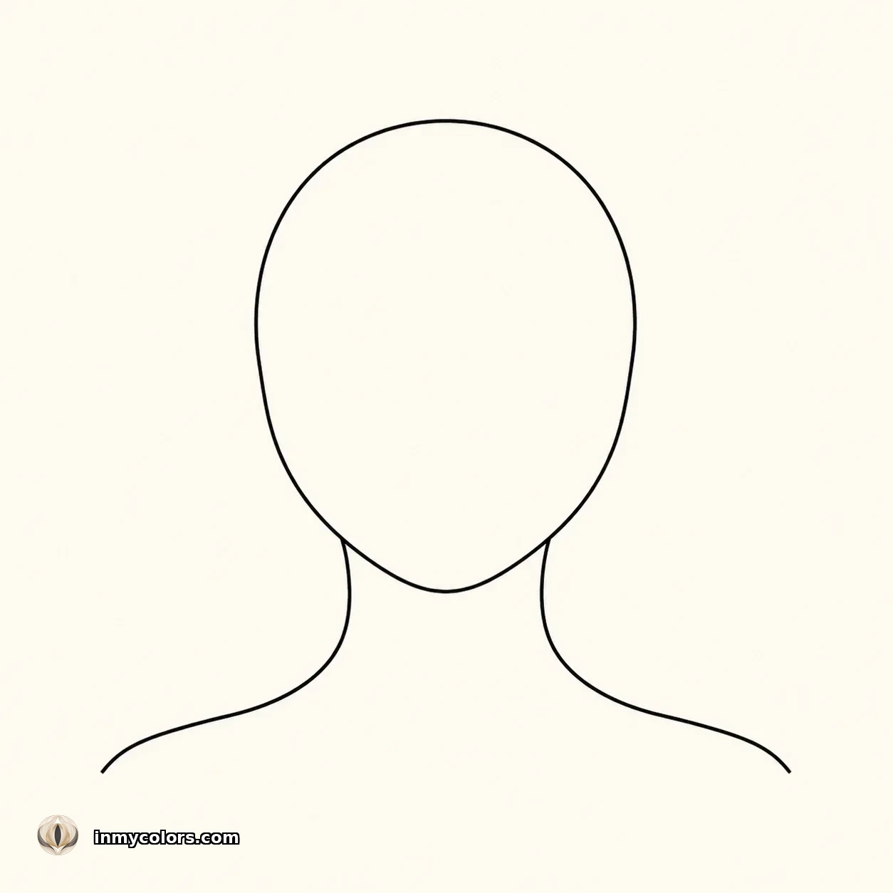 Diagram illustrating the proportions of a round face shape