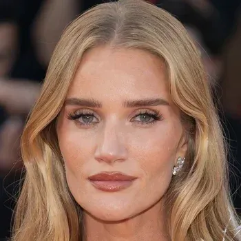 Rosie Huntington-Whiteley — Soft Summer celebrity example, ash-blonde hair and cool blue-grey eyes with very fair cool skin