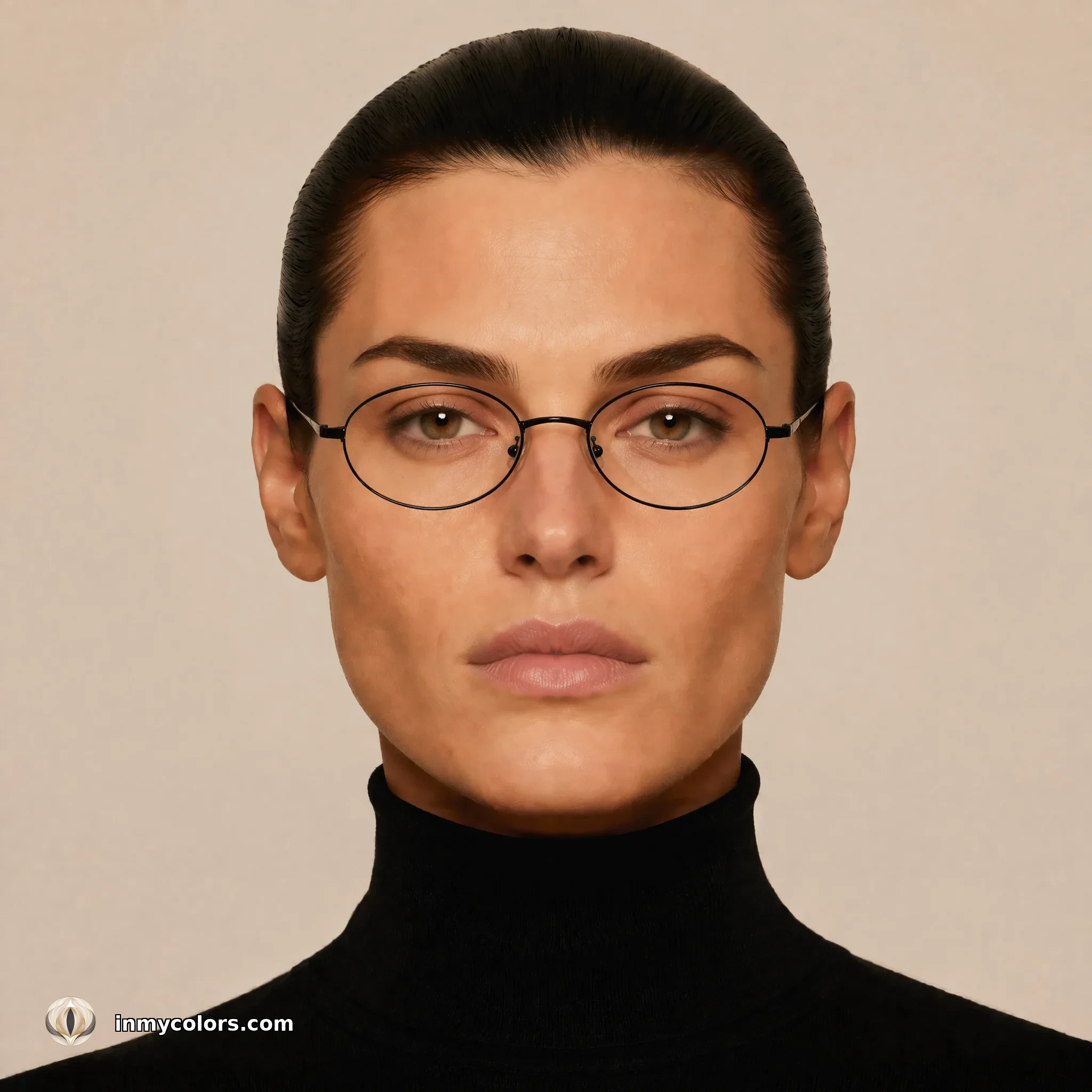 Square face shape wearing oval frames — recommended choice