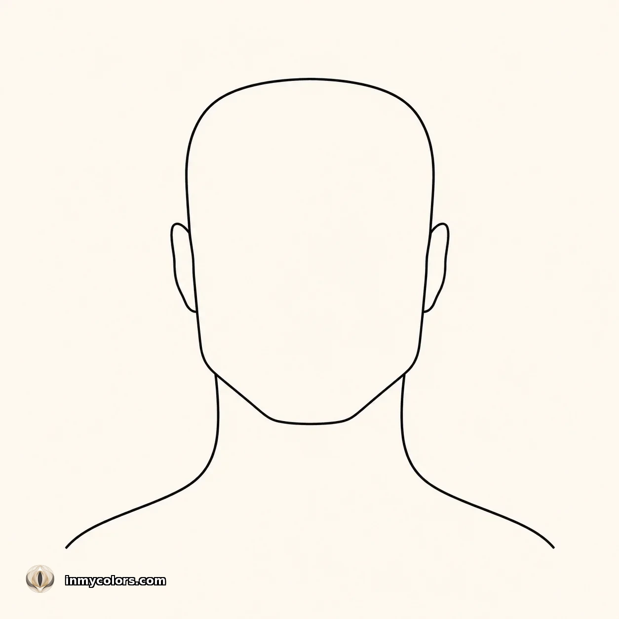 Diagram illustrating the proportions of a square face shape