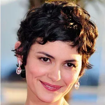 Audrey Tautou — True Winter celebrity example, near-black dark hair, fair cool skin and vivid dark brown eyes